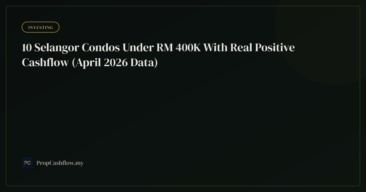 10 Selangor Condos Under RM 400K With Real Positive Cashflow (April 2026 Data)