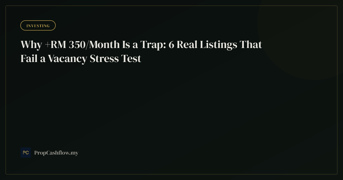 Why +RM 350/Month Is a Trap: 6 Real Listings That Fail a Vacancy Stress Test