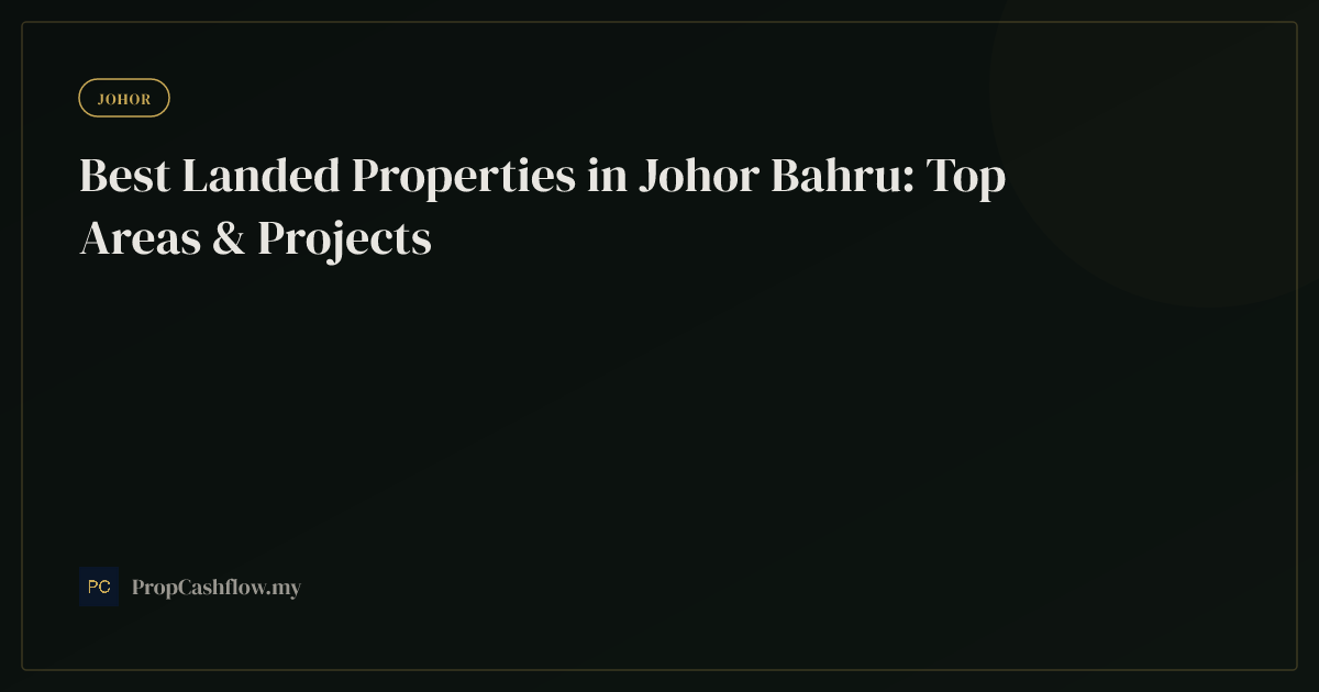 Best Landed Properties in Johor Bahru: Top Areas & Projects
