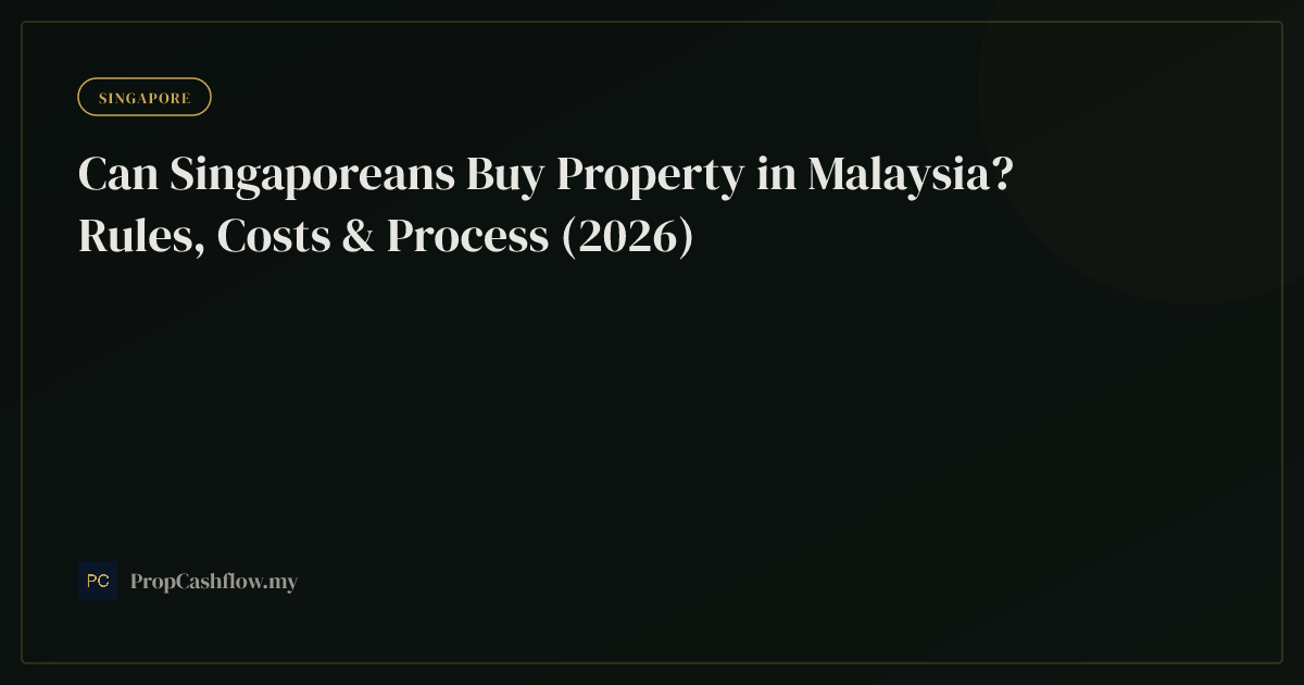 Can Singaporeans Buy Property in Malaysia? Rules, Costs & Process (2026)