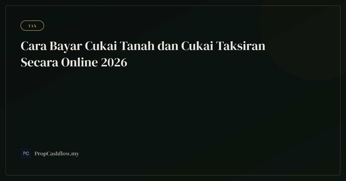 Cara Bayar Cukai Tanah dan Cukai Taksiran Secara Online 2026