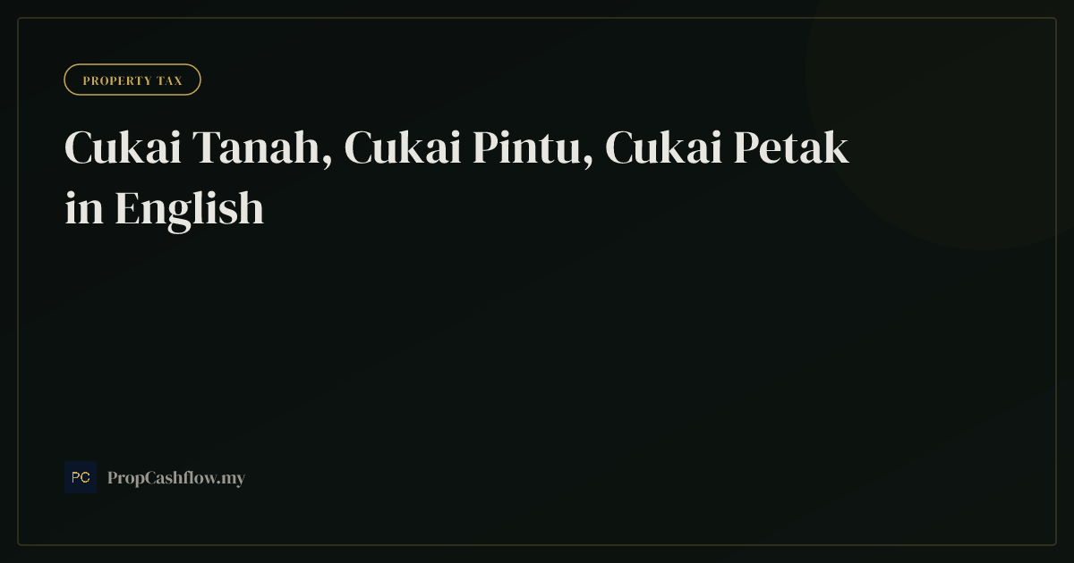 Cukai Tanah, Cukai Pintu, Cukai Petak in English