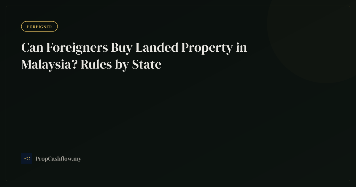 Can Foreigners Buy Landed Property in Malaysia? Rules by State