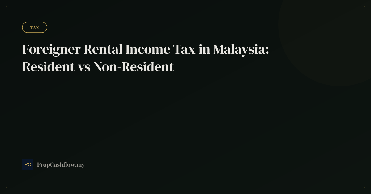 Foreigner Rental Income Tax in Malaysia: Resident vs Non-Resident