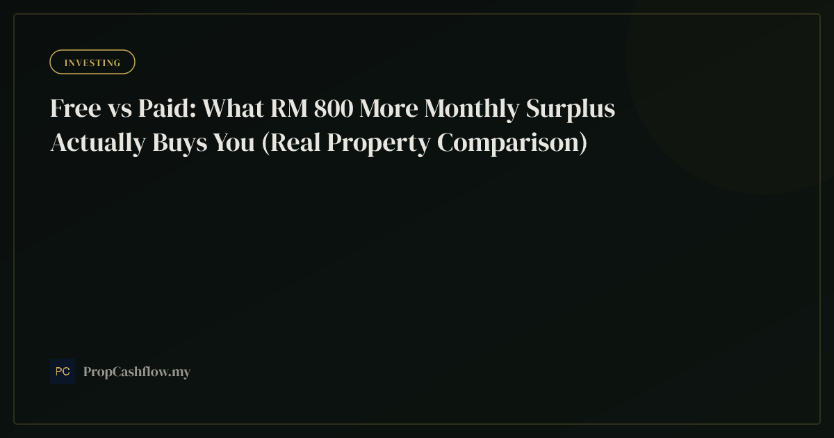 Free vs Paid: What RM 800 More Monthly Surplus Actually Buys You (Real Property Comparison)