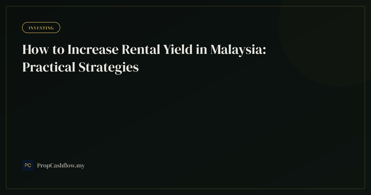 How to Increase Rental Yield in Malaysia: Practical Strategies