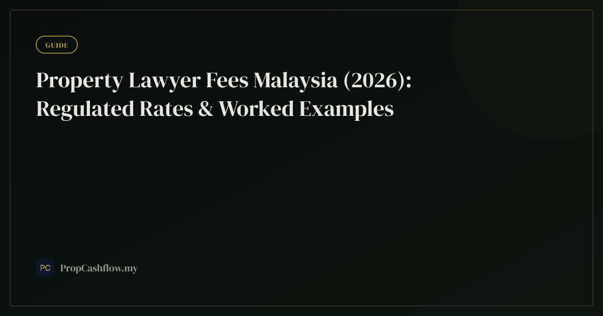 Property Lawyer Fees Malaysia (2026): Regulated Rates & Worked Examples