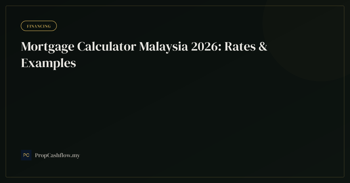 Mortgage Calculator Malaysia 2026: Rates & Examples