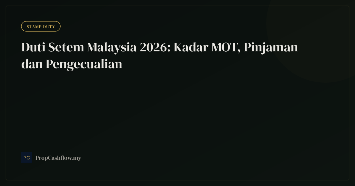 Duti Setem Malaysia 2026: Kadar MOT, Pinjaman dan Pengecualian