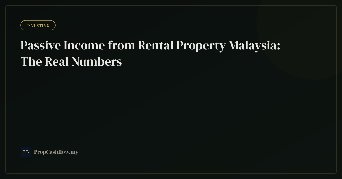 Passive Income from Rental Property Malaysia: The Real Numbers