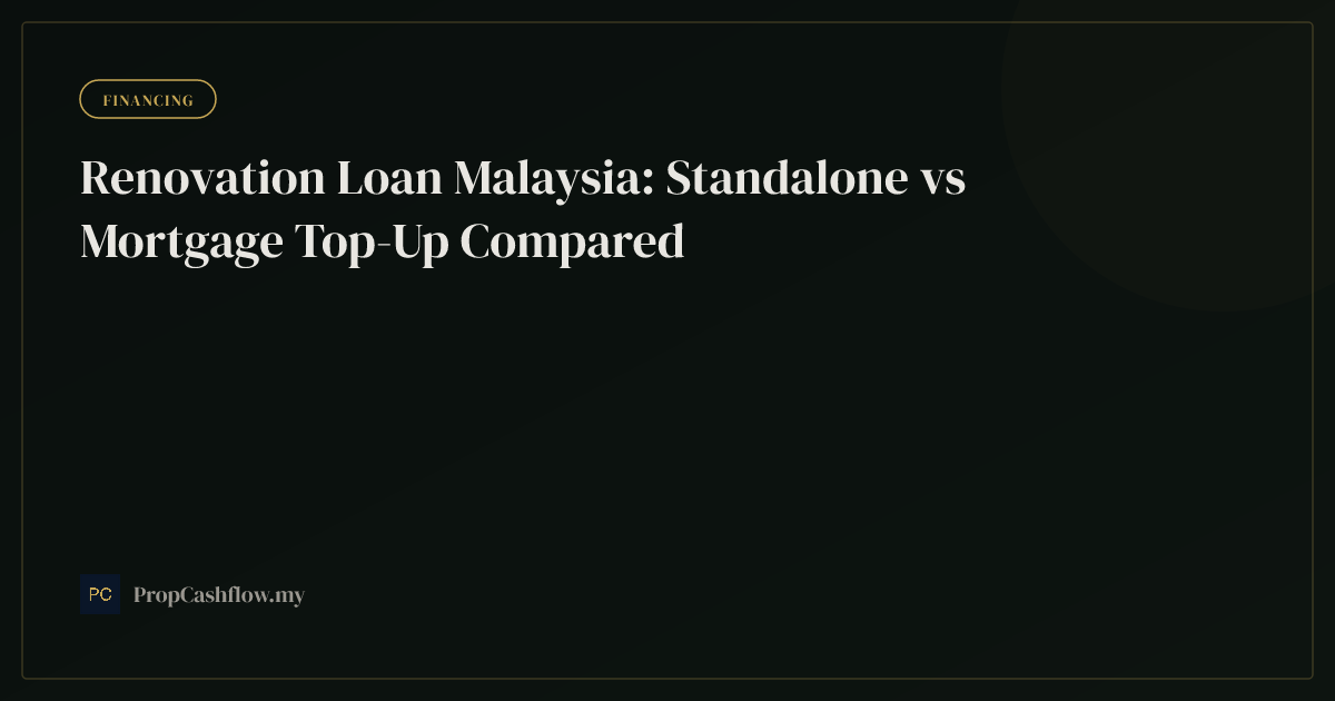Renovation Loan Malaysia: Standalone vs Mortgage Top-Up Compared