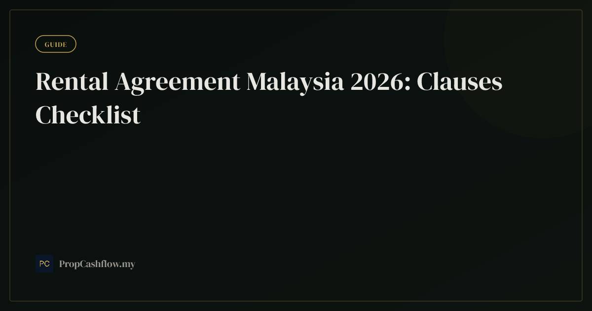 Rental Agreement Malaysia 2026: Clauses Checklist