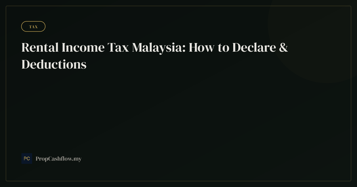Rental Income Tax Malaysia: How to Declare & Deductions