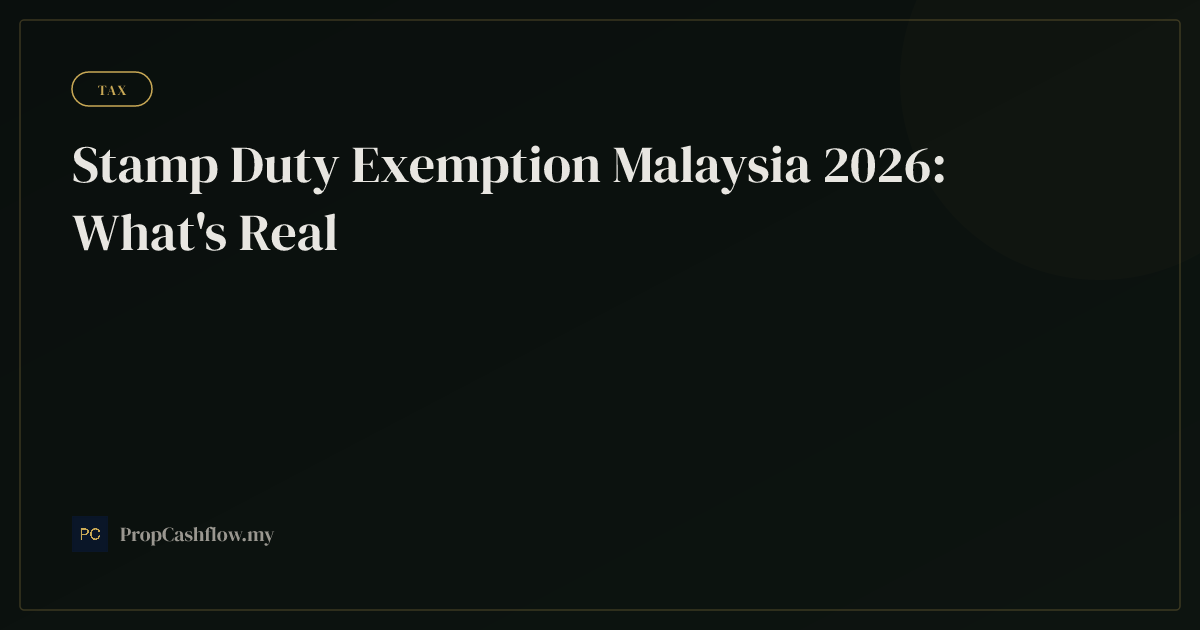 Stamp Duty Exemption Malaysia 2026: What's Real
