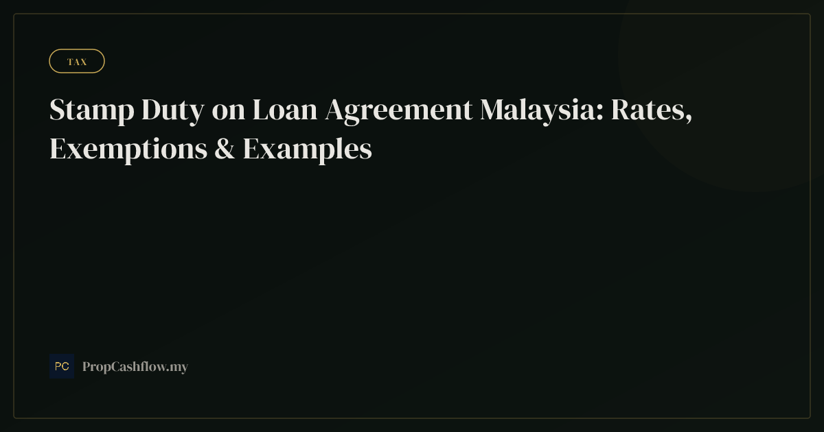 Stamp Duty on Loan Agreement Malaysia: Rates, Exemptions & Examples