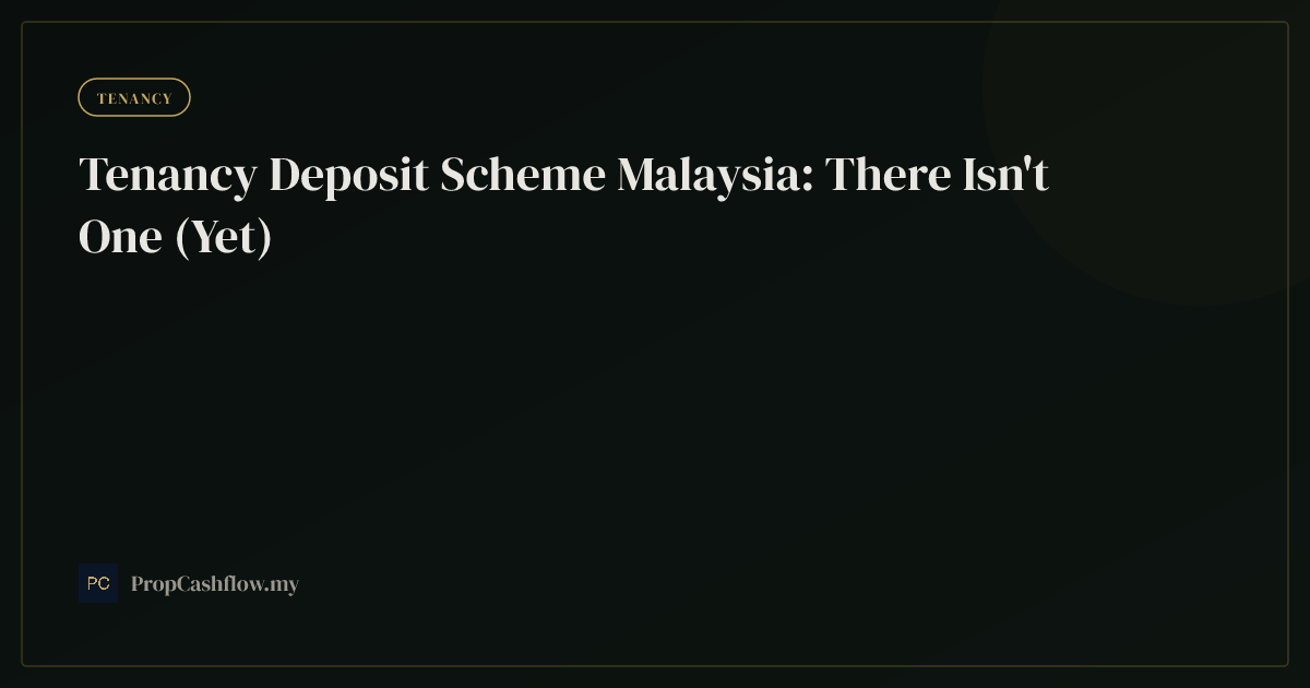 Tenancy Deposit Scheme Malaysia: There Isn't One (Yet)